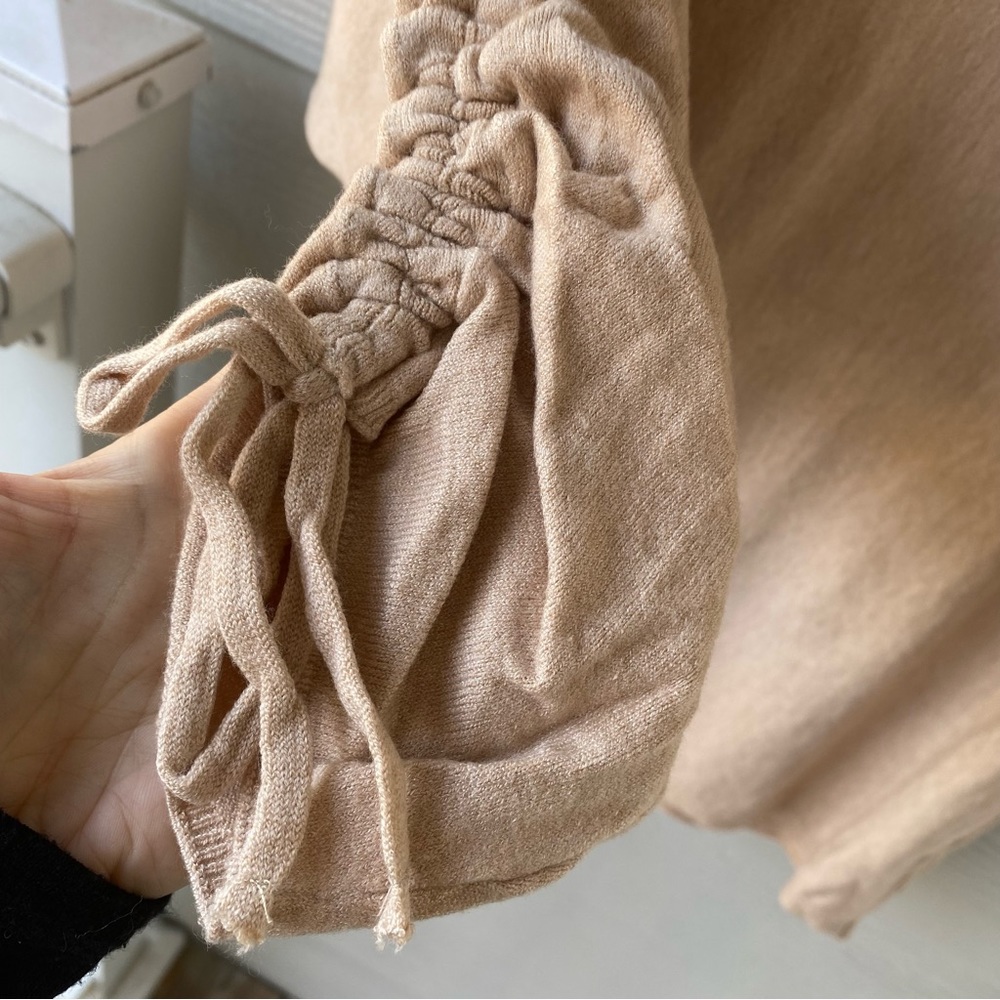 MAX STUDIO Ruched Sleeve Knit Sweater - Picture 8 of 11